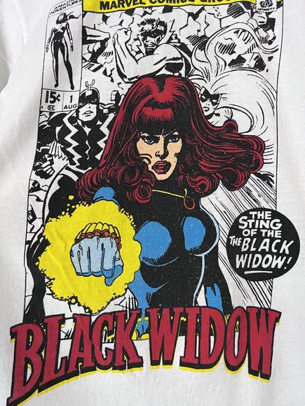 Marvel Comics T-Shirt Mens SMALL Retro Style Graphic Comic Book The Black Widow - Picture 2 of 6
